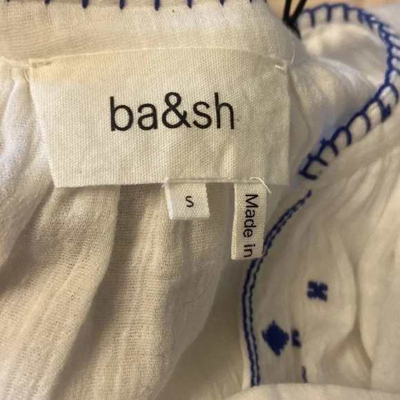 ba&sh Eglantine Blouse 100% Cotton Peasant Embroidered Sz S NEW - Picture 4 of 6
